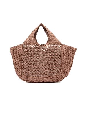Nefeli pink crochet straw tote bag GIANNI CHIARINI | BS11953COMMSTRCRCH7752